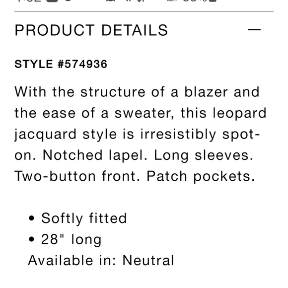 ANN TAYLOR Eastern Camel Leopard Print Sweater Blazer - Picture 8 of 9